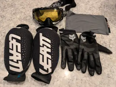 Leatt 3DF 5.0 Elbow Guard and Fox Gloves plus goggles - $30, View more