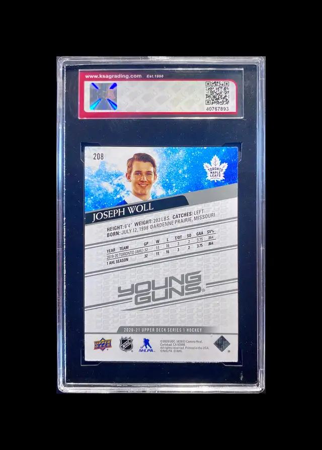 Joseph Woll, Young Guns Rookie Card. KSA 9 in Arts & Collectibles in Brantford - Image 3