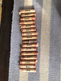 16x full year rolls Canadian pennies