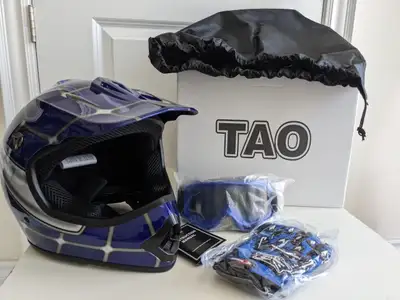 TAOMOTOR HY601 Kids Helmets Motorcycle Helmet for 6-14 years old, ATV Scooter Helmet with Goggles an...