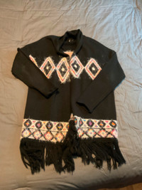 Awesome black and pattern sweater cardigan