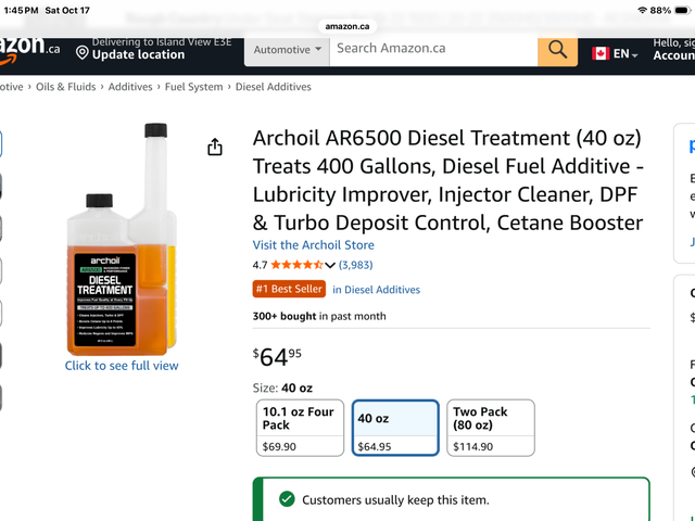 Archoil AR6500 fuel additive