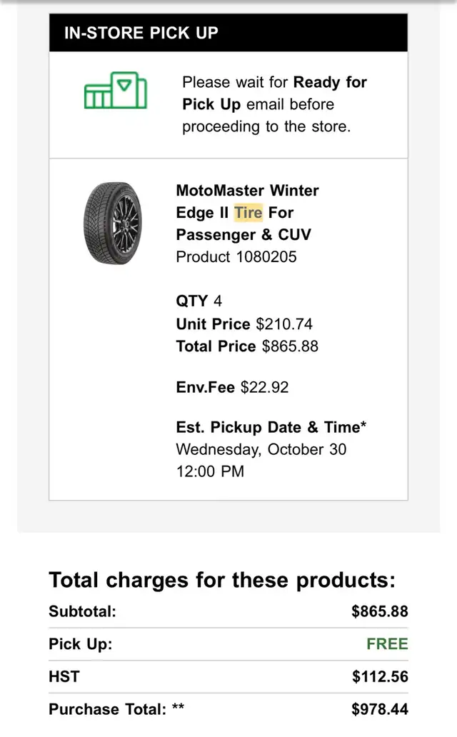 Set of 4 MotoMaster Winter Edge Tires – 235/45R18 – Exc in Tires & Rims in Ottawa - Image 4