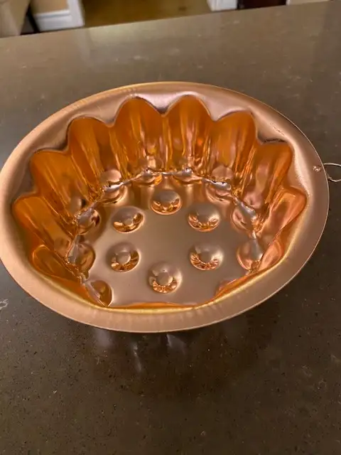 Vintage Jello Mold Baking Pan Bundt Gelatin 7”x 2.5” Tall Copper62863731505027121