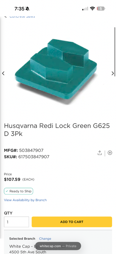 2 pack-Husqvarna VARI-GRIND 3PCS Redi Lock (6 knive), View more