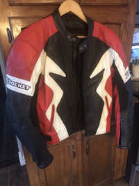 Leather armoured joe rocket motorcycle jacket