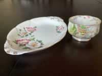 Royal Albert bone china sugar bowl and oval plate