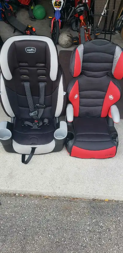 Hello there, Selling 2 great condition car booster seats. Both made by Evenflo. The red and black pr...