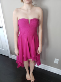 Size 4 Le Chateau Magenta High-Low Dress