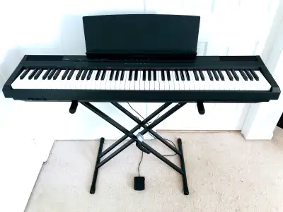Yamaha P-105 digital piano with stand and pedal, View more