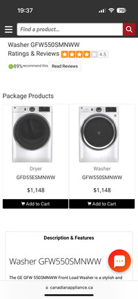 Brand new GE washer and dryer with stacking kit