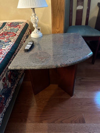 Marble top coffee table with 2 matching end tables