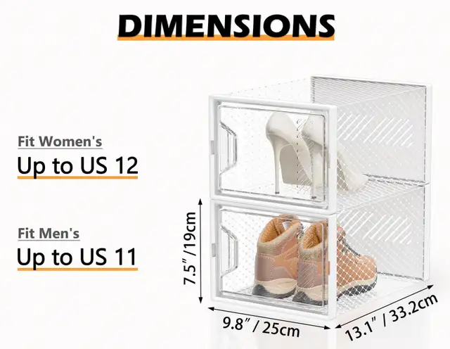 Shoe Storage X-Large Shoe Organizer Shoe Box with Magnetic Door, in Storage & Organization in London - Image 3