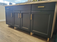 NEW Black vanity cabinet w/detached laminate countertop