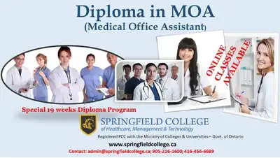 Diploma-Medical Office Admin (MOA)–Classes starting soon Diploma-Medical Office Administration (MOA)...