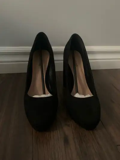 black suede heels - size 7.5, View more