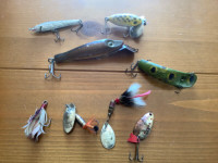 VINTAGE LURES- South Bend Pike, Mepps Aglia 2, Martin 9, HelinX5