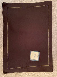 Placemats - Dark brown with cream stitching