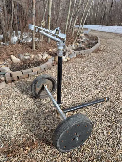 1.5" sprinkler on wheels. This is a heavy duty sprinkler that is excellent for acreages to establish...