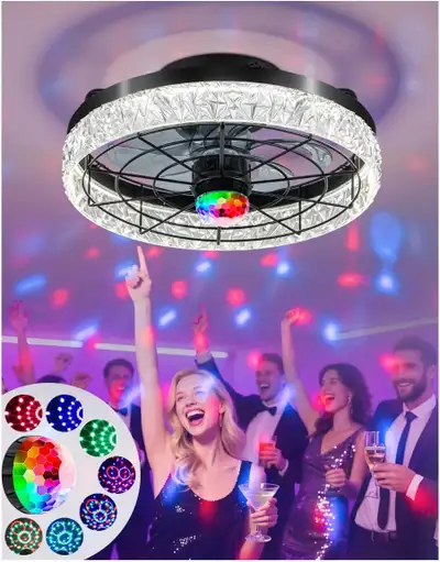 Disco Ceiling Fans with Lights (Brand New) Disco Ceiling Fans with Lights,7 Color Disco Ball Modes,...