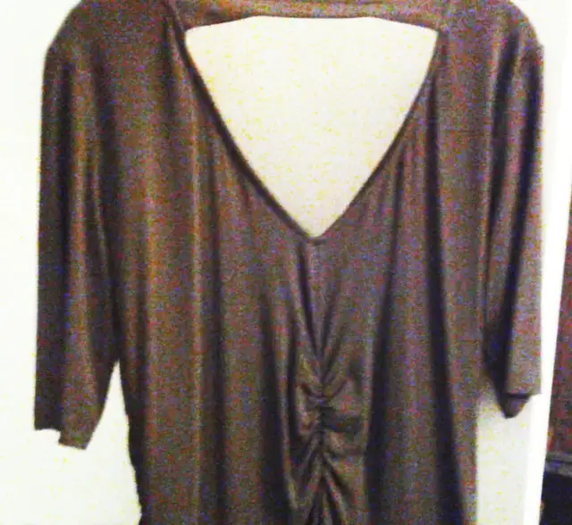 V-neck Figure Flattering Short Dark Brown Stretch Dress, M - New in Women's - Dresses & Skirts in Oshawa / Durham Region - Image 4