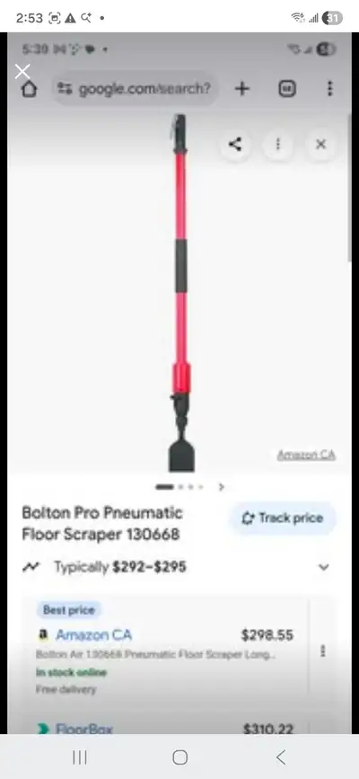 New pneumatic air scraper Princess Auto brand $100.00, View more