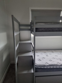 Storage Bunk bed with trundle and 3 mattresses