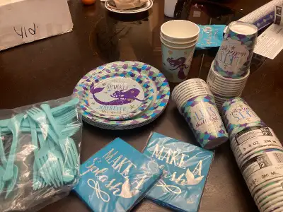 Mermaid Children's Disposable Party Cups, Plates and Napkins, View more