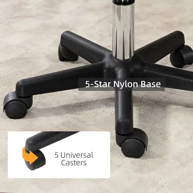 PU Leather Adjustable Rolling Stool, Round Swivel Drafting Stool in Chairs & Recliners in Markham / York Region - Image 7