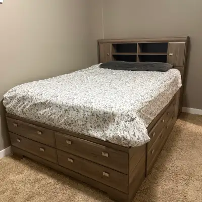 Furnished one-bedroom available in a basement suite. The kitchen is shared upstairs, and the bathroo...