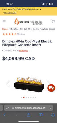 Dimplex Opti-Myst Electric fireplace