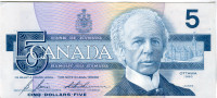 Uncirculated 1986 Canadian $5 Bill