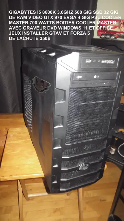 GIGABYTES I5 8600K 3.6GHZ 500 GIG SSD 32 GIG DE RAM VIDEO GTX, View more