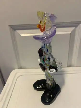 Vintage Murano Hand Blown Art Glass Clown Large 12", View more