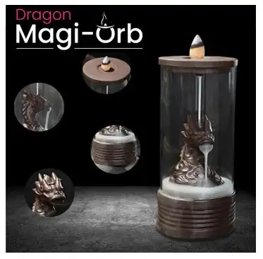Brand New! Dragon Magi-Orb Backflow Incense Burner-Plus 50 Cones, View more