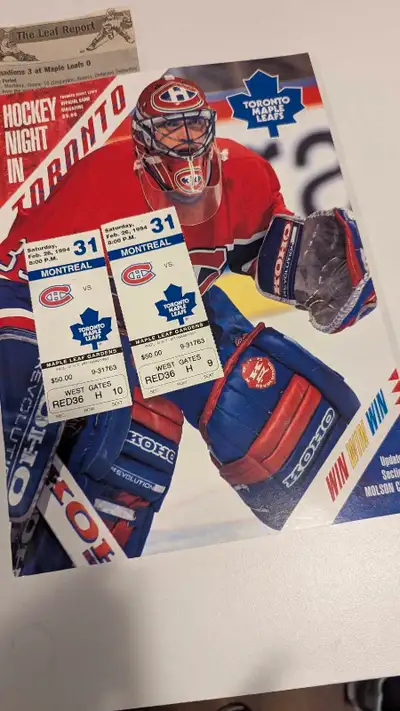 Own a piece of hockey history with this Toronto Maple Leafs program, complete with two tickets from...