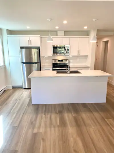Beautiful 3-year-old above-ground 1 bedroom basement suite located in Black Mountain with stunning v...