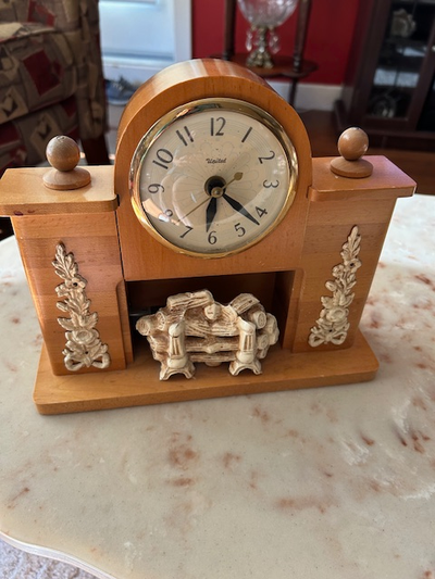 Vintage UNITED Electric FIREPLACE CLOCK - Good Condition - $25, View more