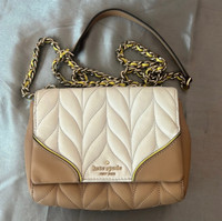 Kate Spade crossbody cream & tan with gold chain straps