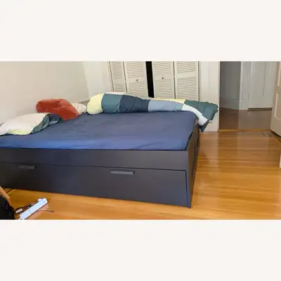 ikea Queen size bed frame +4 drawers +Free delivery , View more