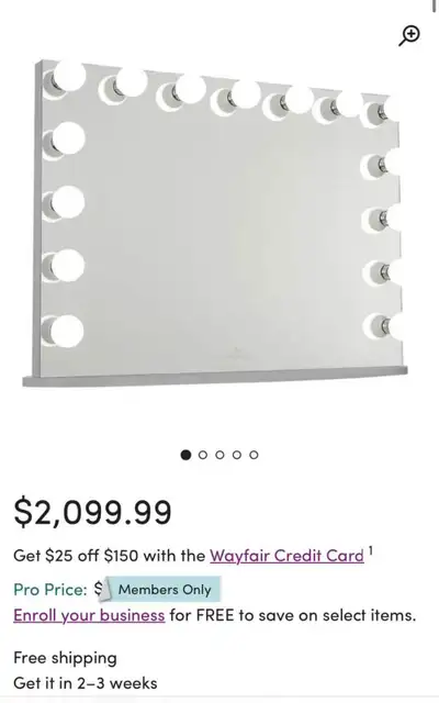 Vanity mirror 43.25”x32.5”, View more
