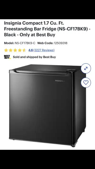 Insignia Bar Fridge 1.7 CU, View more