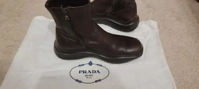 Prada Brown Leather Ankle Boots in Women's - Shoes in Markham / York Region - Image 7