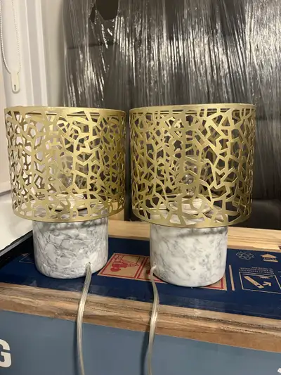 Modern Marble & Gold Lamps x2 *Excellent Condition*, View more