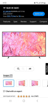 75" samsung QLED Brand-new 4k tv