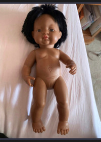 Miniland anatomically correct brown skin girl doll 15”