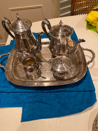 5 piece silver plated tea set