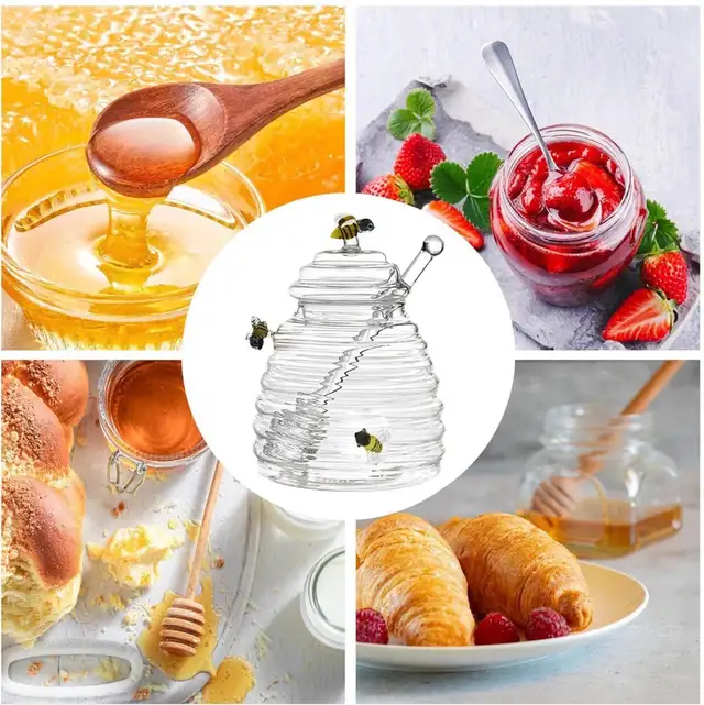 Glass Honey Pot with Dipper555210964385157121