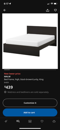 IKEA king size bed and memory foam mattress 