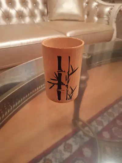 A Polished Natural Bamboo Pen Holder, Eco-friendly, Cylindrical, View more